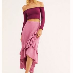 Free People Celine Wrap Ruffle Skirt